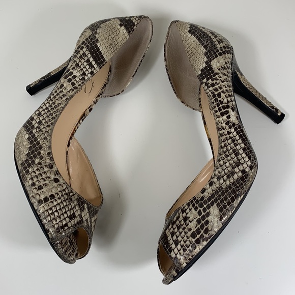 Marc Fisher peep toe pumps snake skin print - Picture 7 of 13